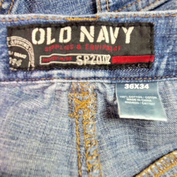 Old Navy Mens Relaxed Fit Button Fly Carpenter Jeans Actual Size 36x31Vintage - Picture 8 of 9